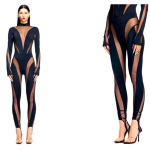 H&M x Mugler Collab Mesh Leggings sz 8